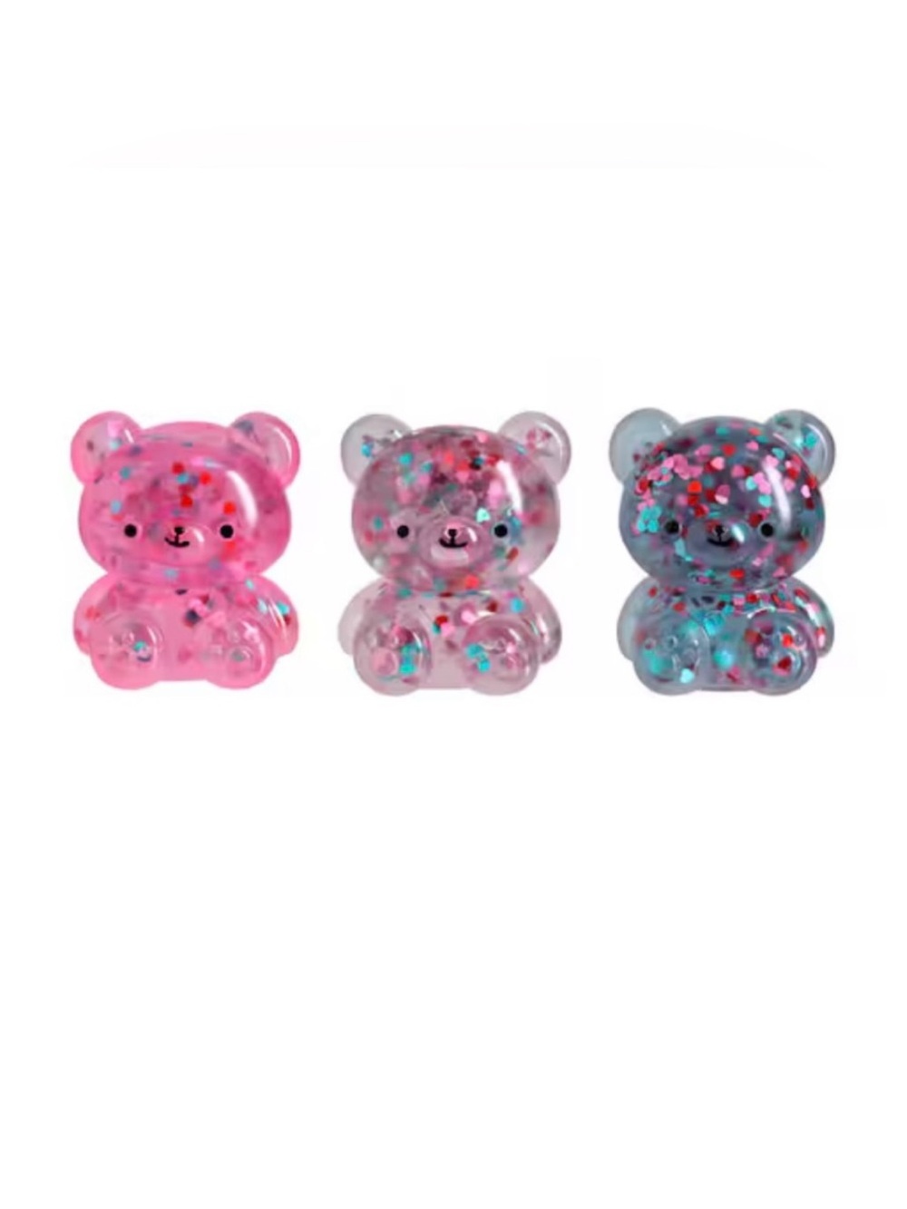 Set of 3 Treasure Box Confetti Squishy Bears Stress Relief by Creatology